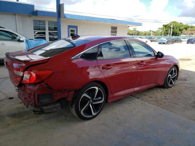 1HGCV1F32MA047540 - 2021 HONDA ACCORD SPORT წითელი ფოტო 3