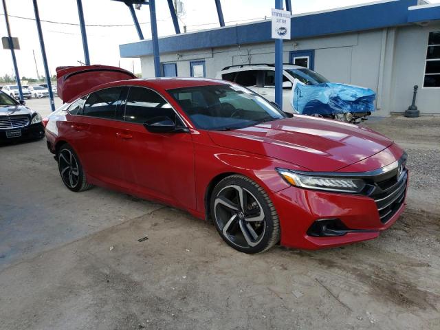 1HGCV1F32MA047540 - 2021 HONDA ACCORD SPORT წითელი ფოტო 4