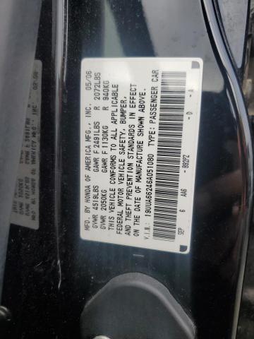 19UUA66246A051080 - 2006 ACURA 3.2TL BLACK photo 12