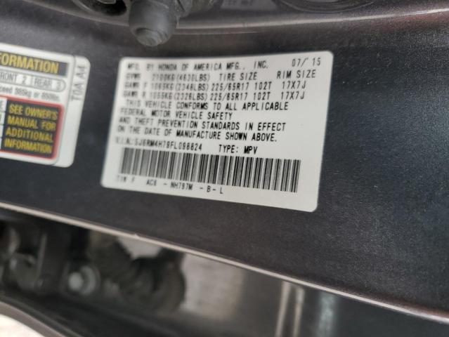 5J6RM4H79FL098824 - 2015 HONDA CR-V EXL CHARCOAL photo 12