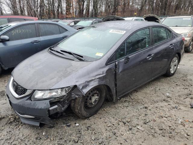 19XFB2F51FE111580 - 2015 HONDA CIVIC LX GRAY photo 1