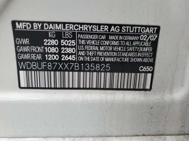 WDBUF87XX7B135825 - 2007 MERCEDES-BENZ E 350 4MATIC WHITE photo 13