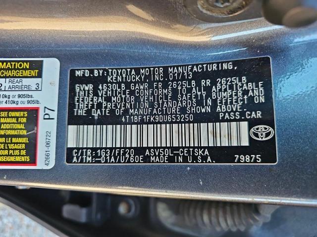 4T1BF1FK9DU653250 - 2013 TOYOTA CAMRY L GRAY photo 10