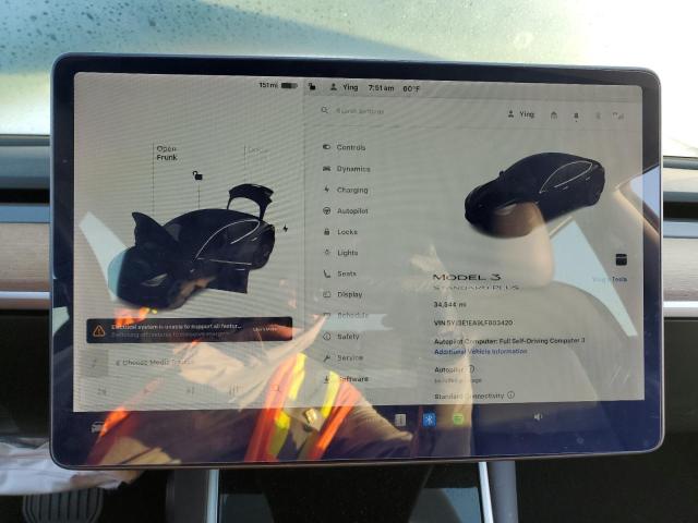 5YJ3E1EA9LF803420 - 2020 TESLA MODEL 3 BLACK photo 9