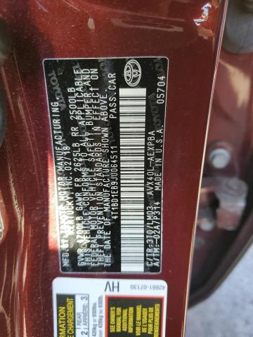 4T1BD1EB9JU064511 - 2018 TOYOTA AVALON HYBRID BURGUNDY photo 13