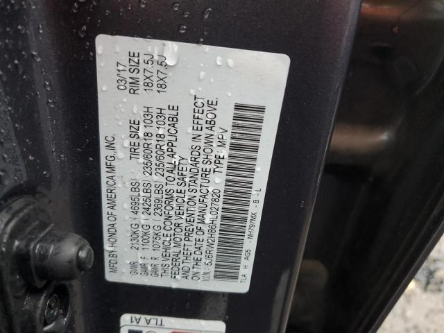 5J6RW2H86HL027820 - 2017 HONDA CR-V EXL GRAY photo 13