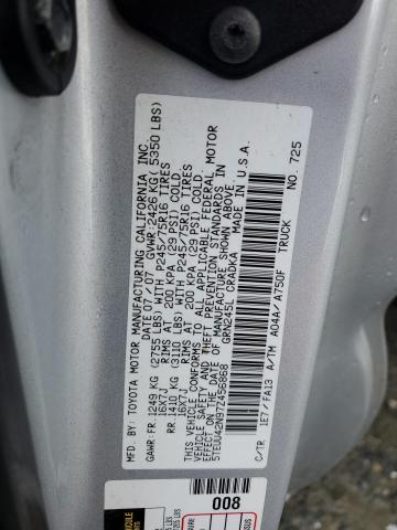 5TEUU42N97Z456868 - 2007 TOYOTA TACOMA ACCESS CAB SILVER photo 12