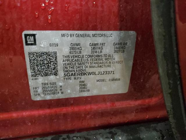 5GAERBKW0LJ123371 - 2020 BUICK ENCLAVE ESSENCE Bordo foto 13