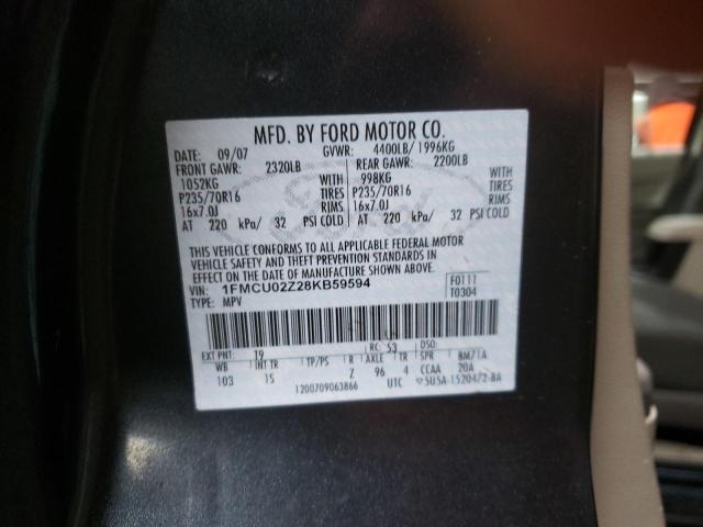 1FMCU02Z28KB59594 - 2008 FORD ESCAPE XLS CHARCOAL photo 12