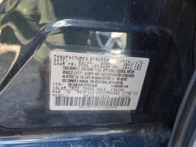 3N1AB7AP1FY221448 - 2015 NISSAN SENTRA S BLUE photo 12