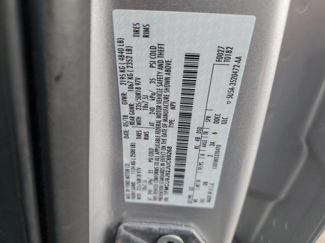 1FMCU9J92JUC69268 - 2018 FORD ESCAPE TITANIUM SILVER photo 13