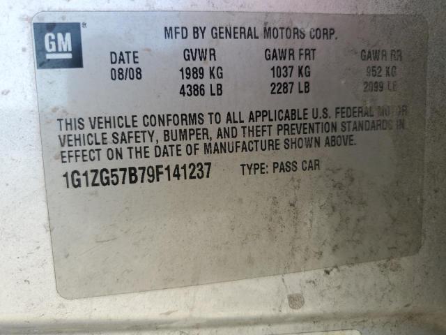1G1ZG57B79F141237 - 2009 CHEVROLET MALIBU LS SILVER photo 12