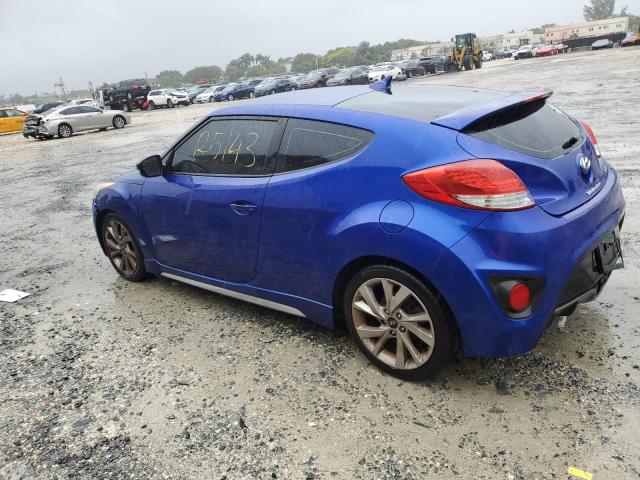 KMHTC6AE0EU190881 - 2014 HYUNDAI VELOSTER TURBO BLUE photo 2