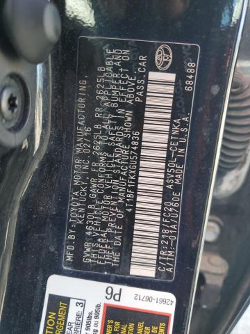 4T1BF1FKXGU574836 - 2016 TOYOTA CAMRY LE 黑色 照片 12