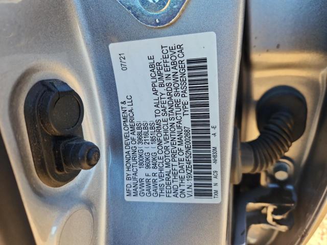 19XZE4F52NE002687 - 2022 HONDA INSIGHT EX SILVER photo 12