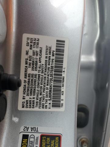 5J6RM4H77DL057038 - 2013 HONDA CR-V EXL SILVER photo 12