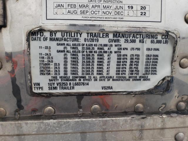 1UYVS2538L6837614 - 2020 UTILITY TRAILER WHITE photo 10