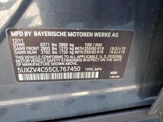 5UXZV4C55CL767450 - 2012 BMW X5 XDRIVE35I CHARCOAL photo 13