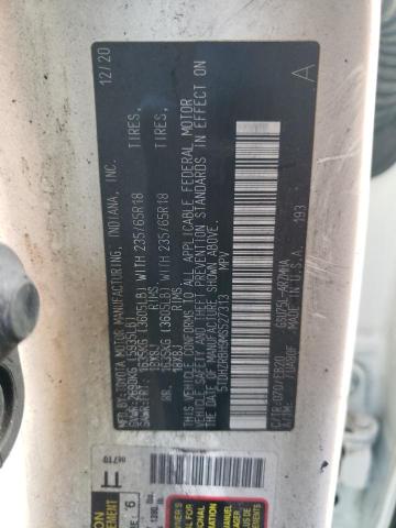 5TDHZRBH9MS527313 - 2021 TOYOTA HIGHLANDER XLE WHITE photo 13