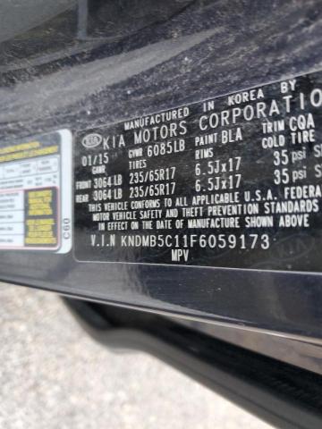 KNDMB5C11F6059173 - 2015 KIA SEDONA LX BLUE photo 13