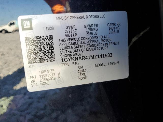 1GYKNAR41MZ141533 - 2021 CADILLAC XT5 LUXURY BLUE photo 13