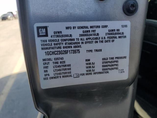 1GCHC23G26F173975 - 2006 CHEVROLET SILVERADO C2500 HEAVY DUTY TAN photo 12