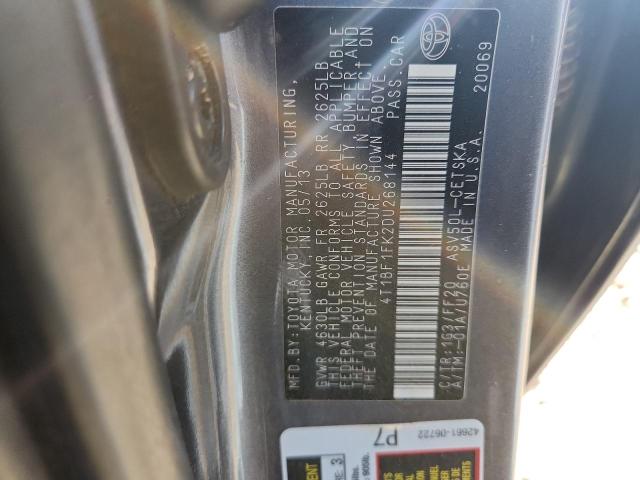 4T1BF1FK2DU268144 - 2013 TOYOTA CAMRY L გრაფიტი ფოტო 13