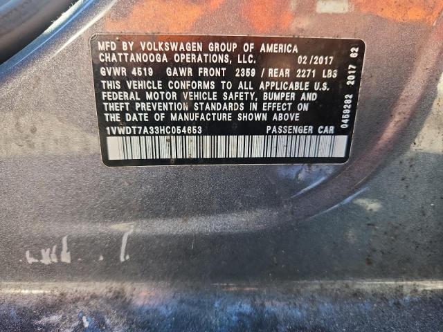 1VWDT7A33HC054653 - 2017 VOLKSWAGEN PASSAT R-LINE Boz foto 13