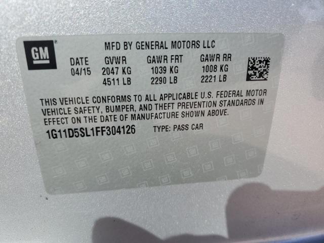 1G11D5SL1FF304126 - 2015 CHEVROLET MALIBU 2LT SILVER photo 12