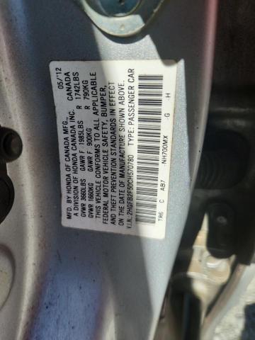 2HGFB2F50CH570780 - 2012 HONDA CIVIC LX 银色 照片 12