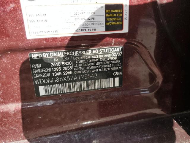 WDDNG86X57A125543 - 2007 MERCEDES-BENZ S 550 4MATIC BURGUNDY photo 12