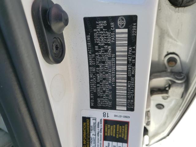 4T1BK1EB3GU233016 - 2016 TOYOTA AVALON XLE თეთრი ფოტო 12