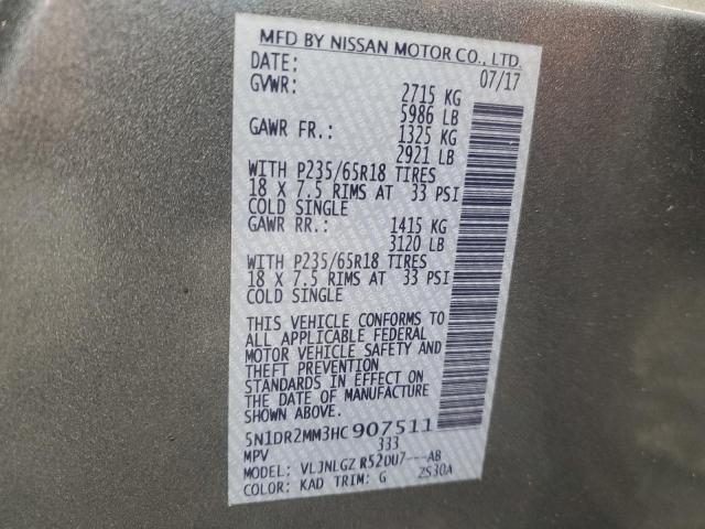 5N1DR2MM3HC907511 - 2017 NISSAN PATHFINDER S 灰色 照片 13