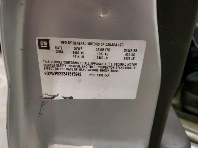 2G2WP522341315942 - 2004 PONTIAC GRAND PRIX GT 银色 照片 12