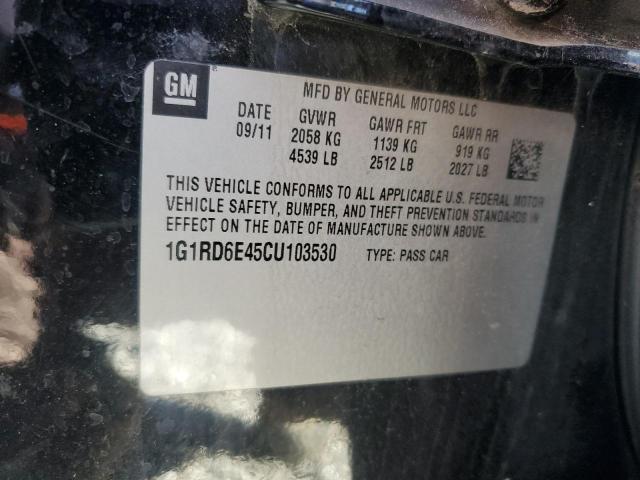 1G1RD6E45CU103530 - 2012 CHEVROLET VOLT BLACK photo 13