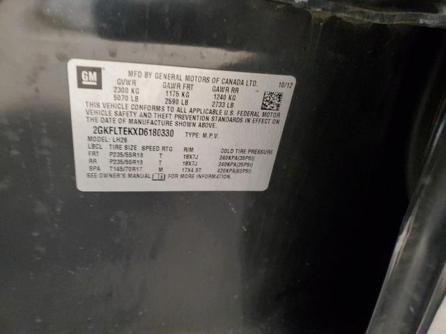 2GKFLTEKXD6180330 - 2013 GMC TERRAIN SLE ნაცრისფერი ფოტო 13