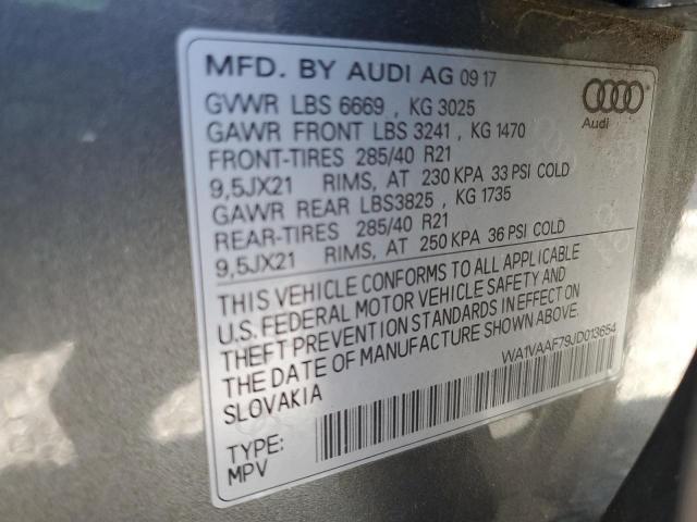 WA1VAAF79JD013654 - 2018 AUDI Q7 PRESTIGE Сріблястий фото 14