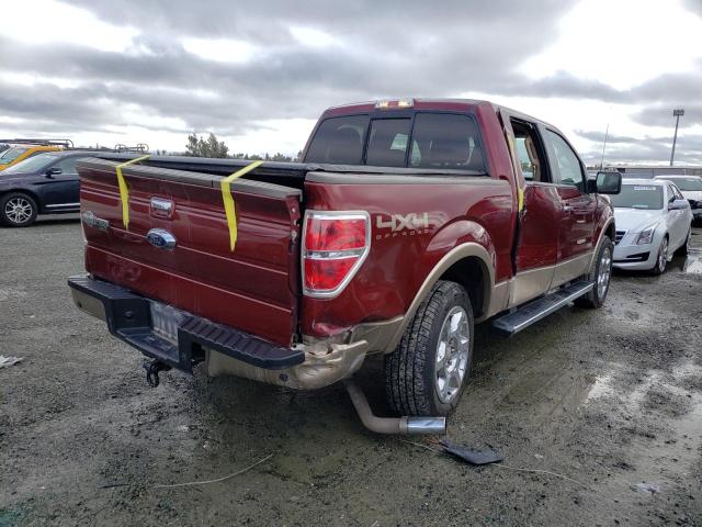 1FTFW1ET4EKE90813 - 2014 FORD F150 SUPERCREW BURGUNDY photo 3