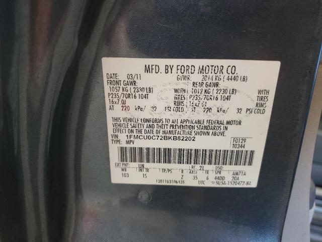 1FMCU0C72BKB82202 - 2011 FORD ESCAPE XLS ლურჯი ფოტო 13