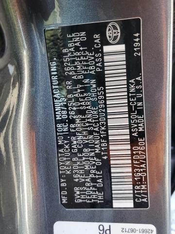4T1BF1FK3DU296955 - 2013 TOYOTA CAMRY L GRAY photo 12