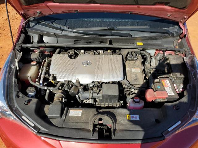 JTDKBRFU6G3525025 - 2016 TOYOTA PRIUS RED photo 11
