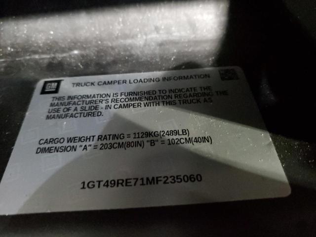 1GT49RE71MF235060 - 2021 GMC SIERRA K2500 DENALI BLACK photo 12