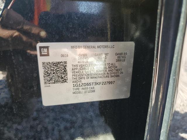 1G1ZD5ST3KF227997 - 2019 CHEVROLET MALIBU LT Schwarz Foto 13