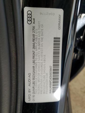 WAUHMAFC4GN003847 - 2016 AUDI A6 PRESTIGE Czarny zdjęcie 12