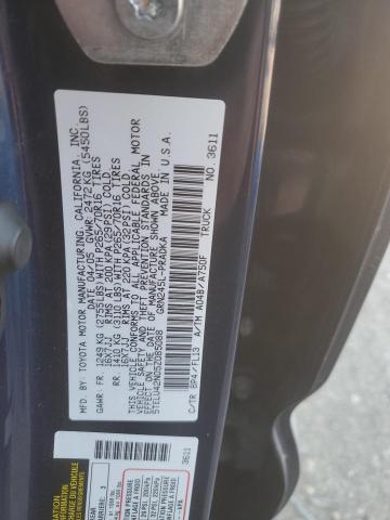 5TELU42N05Z085088 - 2005 TOYOTA TACOMA DOUBLE CAB BLUE photo 12