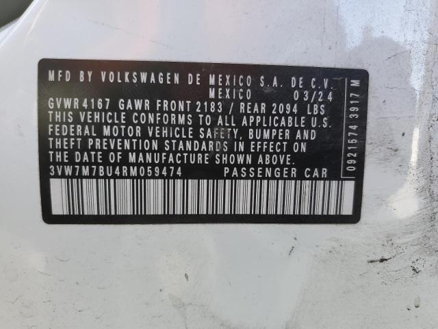 3VW7M7BU4RM059474 - 2024 VOLKSWAGEN JETTA SE Biały zdjęcie 13
