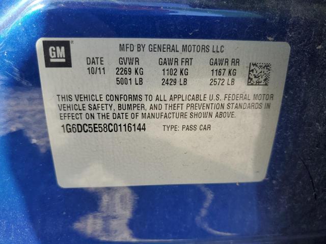 1G6DC5E58C0116144 - 2012 CADILLAC CTS BLUE photo 12