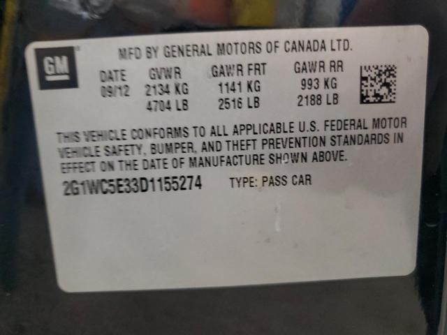 2G1WC5E33D1155274 - 2013 CHEVROLET IMPALA LTZ Qara foto 12