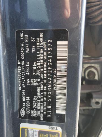 5XXGM4A72FG417973 - 2015 KIA OPTIMA LX 灰色 照片 13