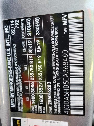 4JGDA5HB5EA368480 - 2014 MERCEDES-BENZ ML 350 4MATIC GRAY photo 13